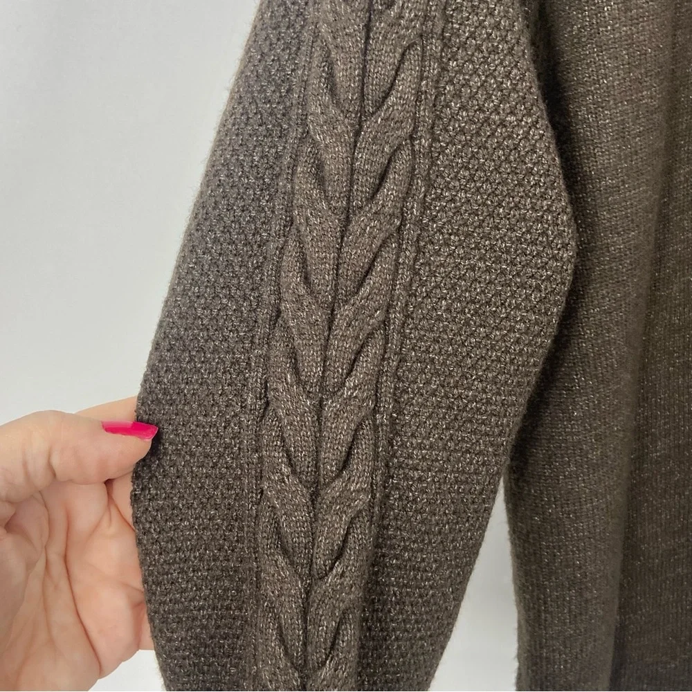 MDRN Brown Knit Sweater Womens Small Cable Knit - Picture 3 of 8